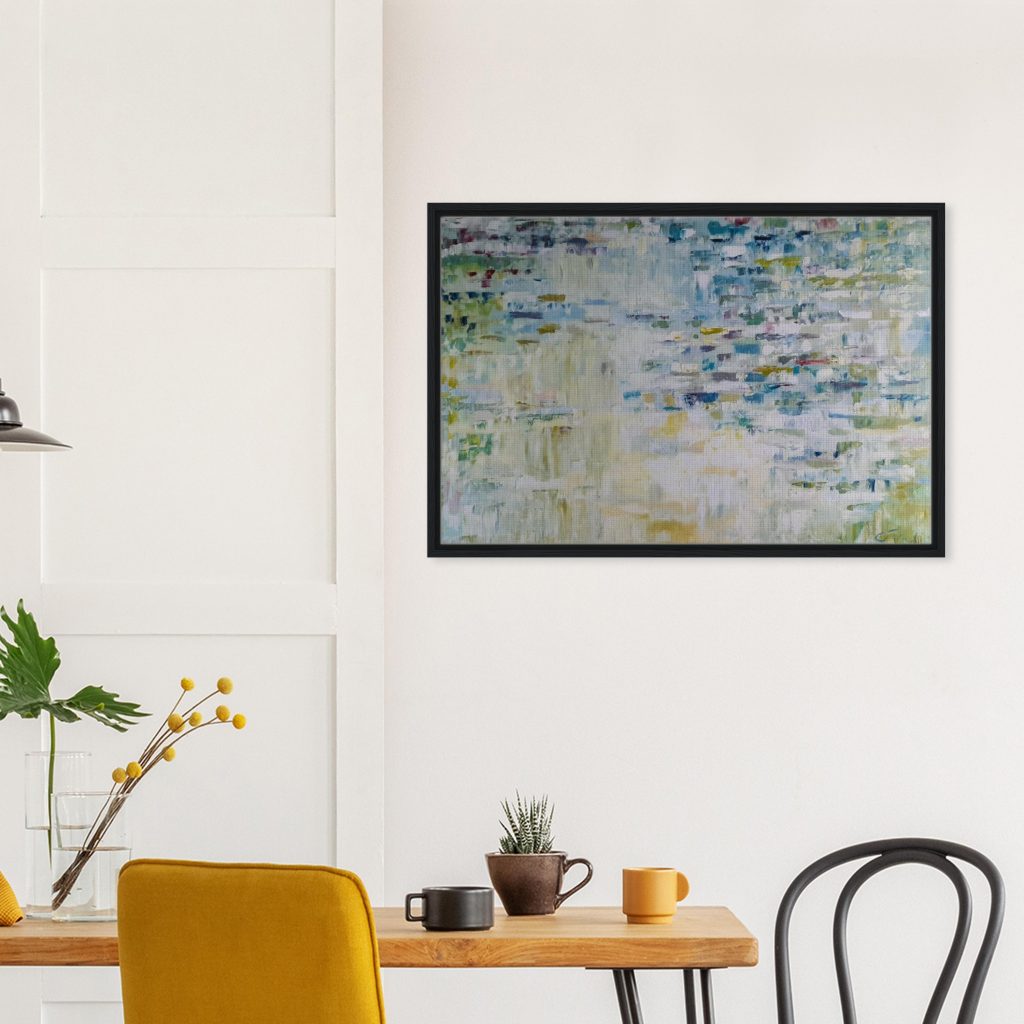 Leinwanddruck Fröhlicher Fluss mit Rahmen Kitchen-Modern-White-0