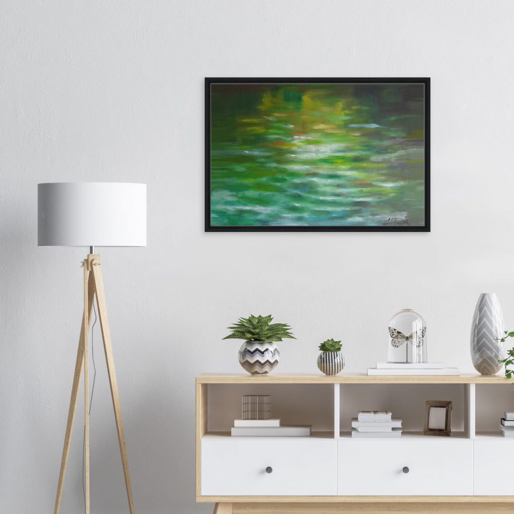 Leinwanddruck Rahmen Fluss-Living-Room-Modern-White-1